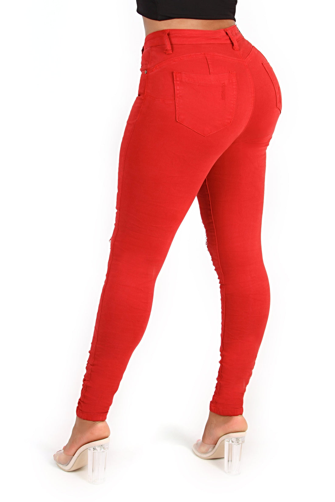 MID WAIST SKINNY FIT - RED