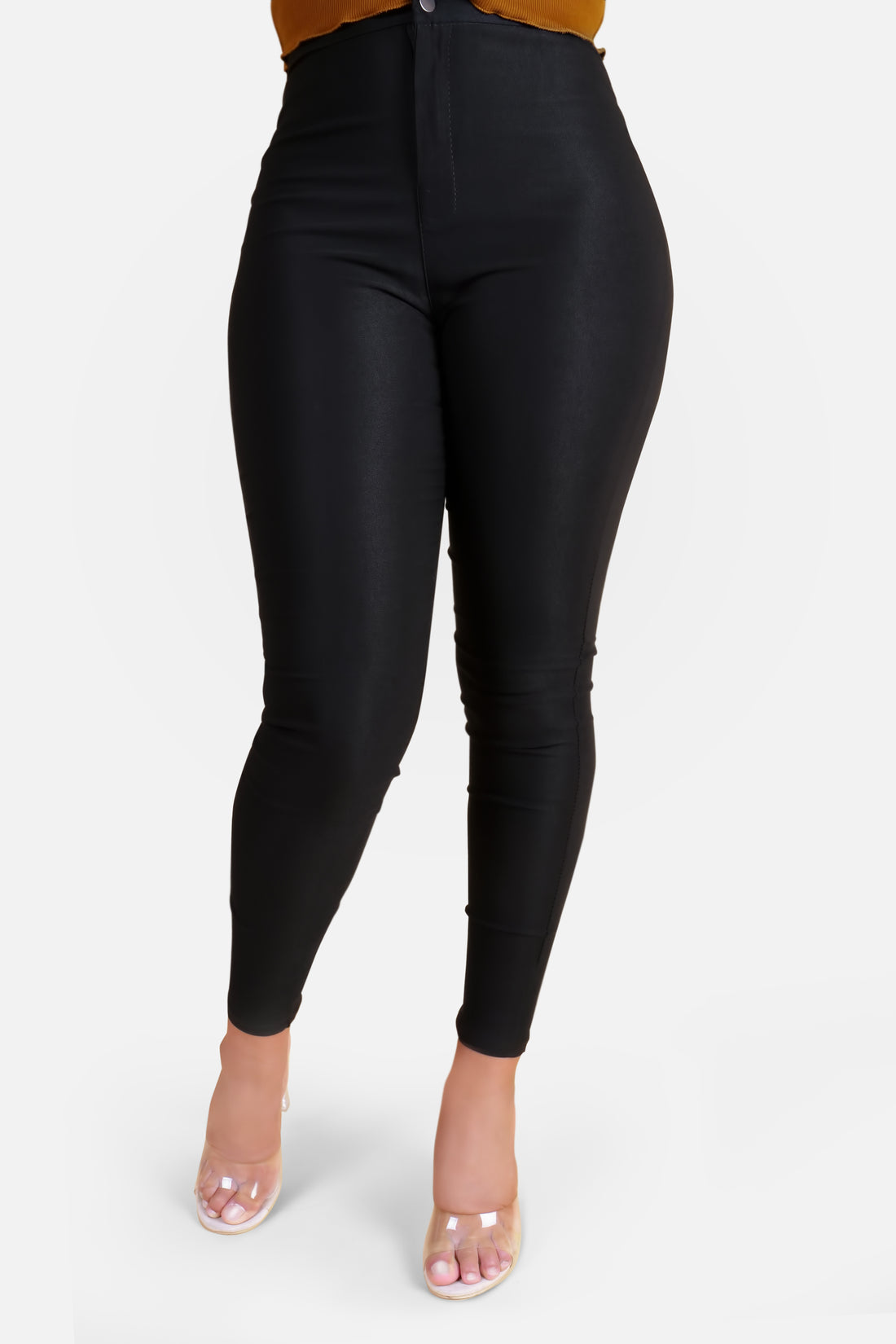 JEGGING MET HOGE TAILLE - ZWART