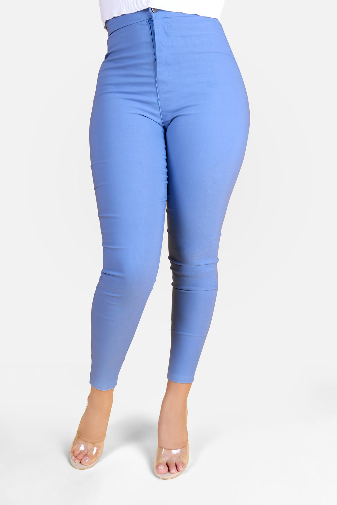 JEGGING MET HOGE TAILLE - BLAUW