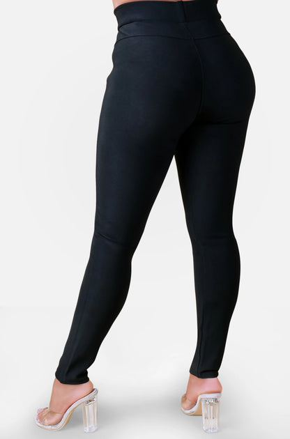 GLADDE ZWARTE LEGGING