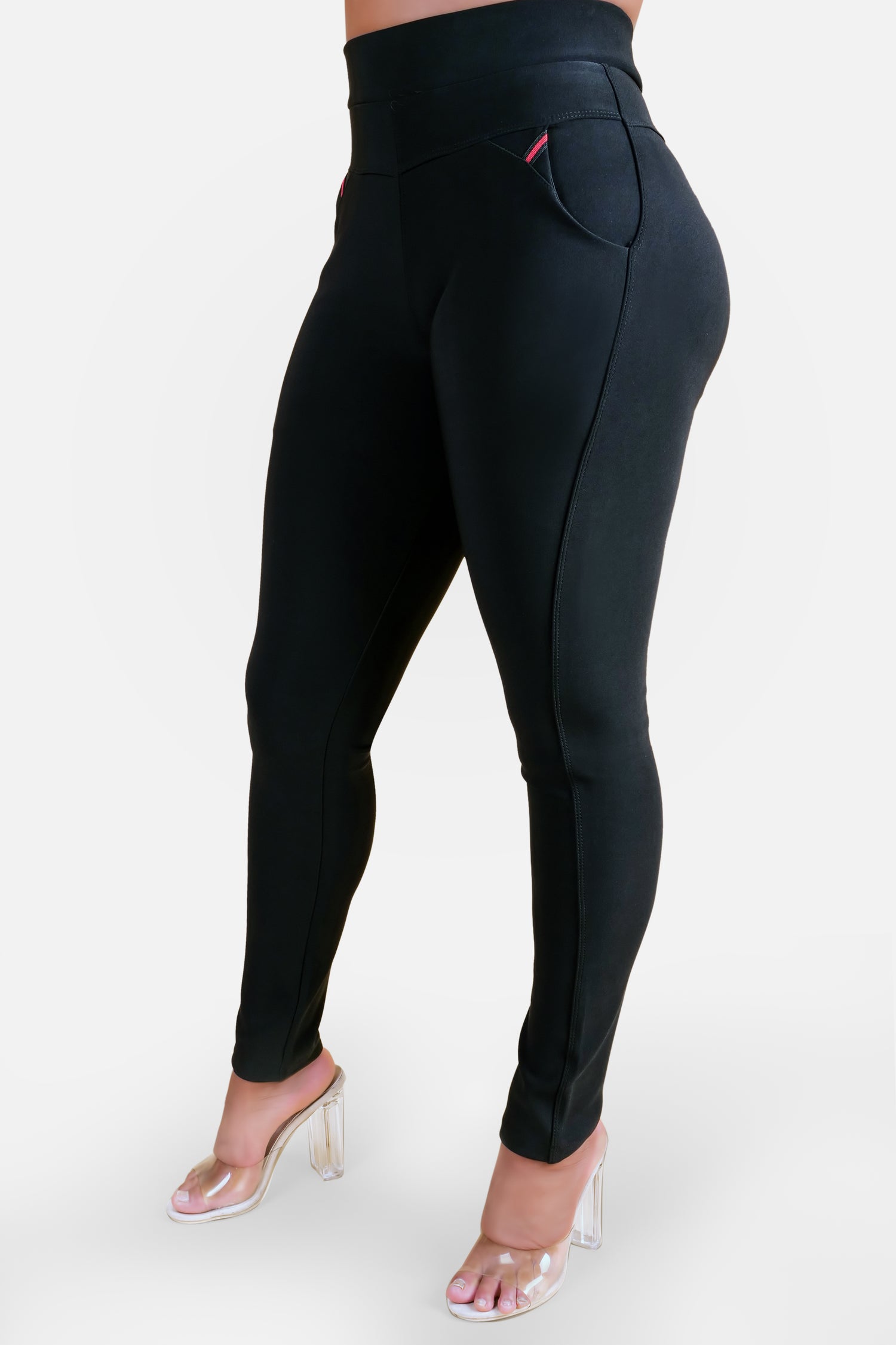 GLADDE ZWARTE LEGGING