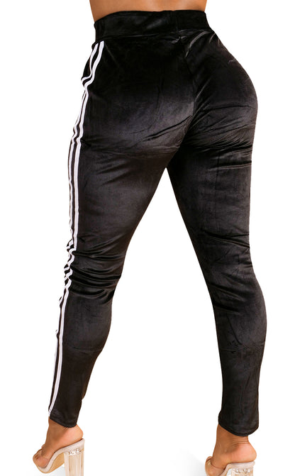 GESTREEPTE STRETCH JOGGINGBROEK