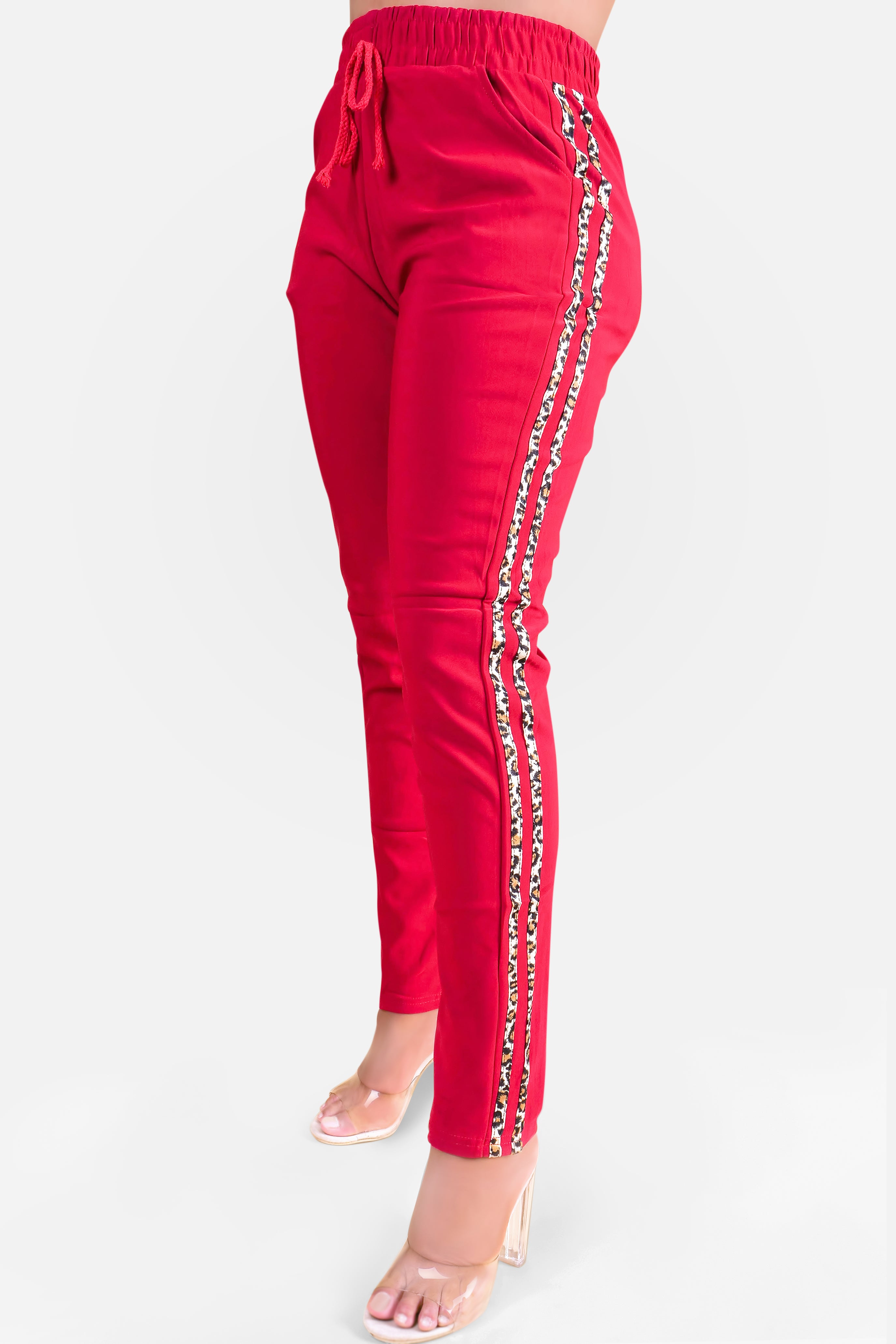 LUIPAARD JOGGINGBROEK - ROOD