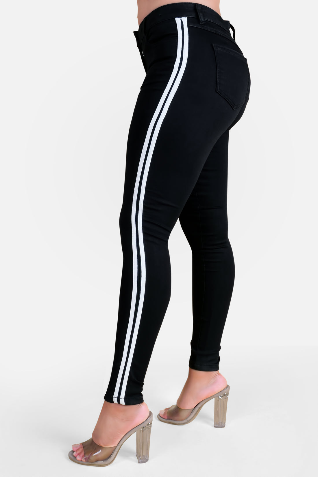 SIDE 2 STRIPE HIGH WAIST JEGGINS