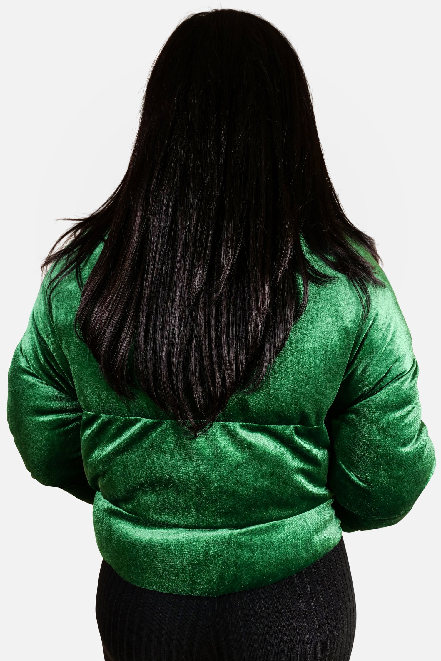 LA SISTERS - VELVET PUFFER JACKET - GREEN