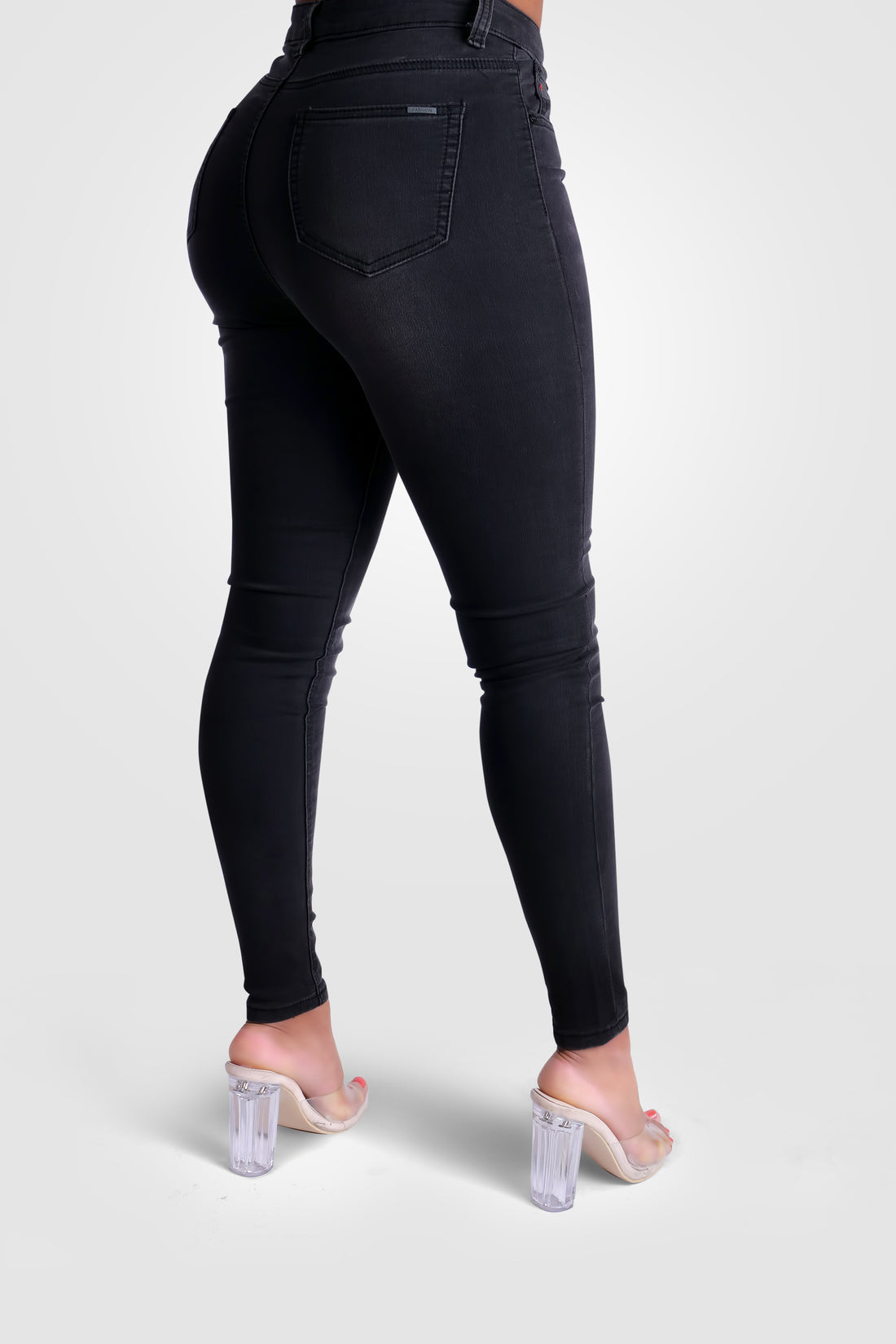 GRAUE STRETCH-JEANS CHERIS MIT MITTLERER TAILLE