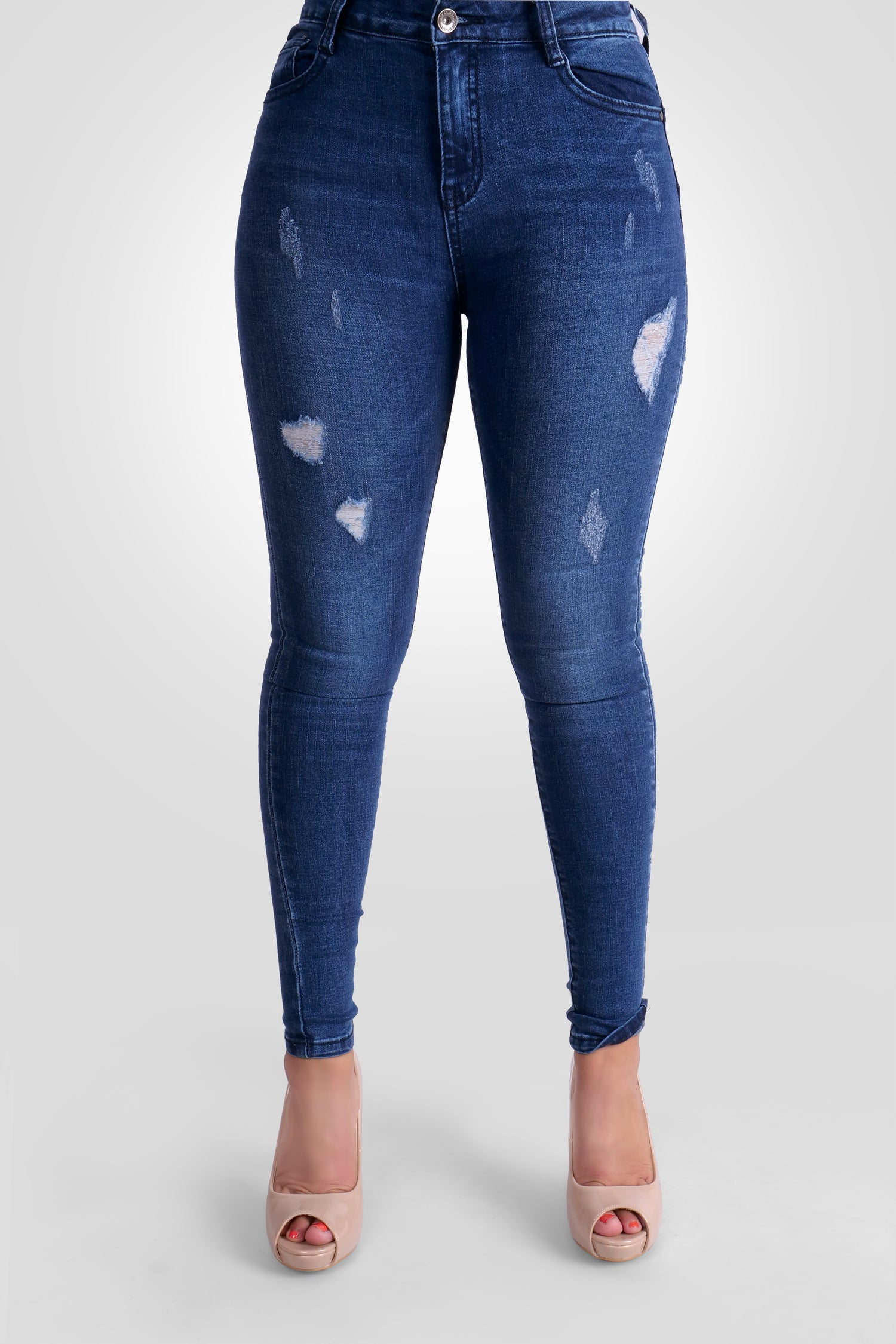 OFRA STRETCH-JEANS MIT KRATZERN IN MITTLERER TAILLE