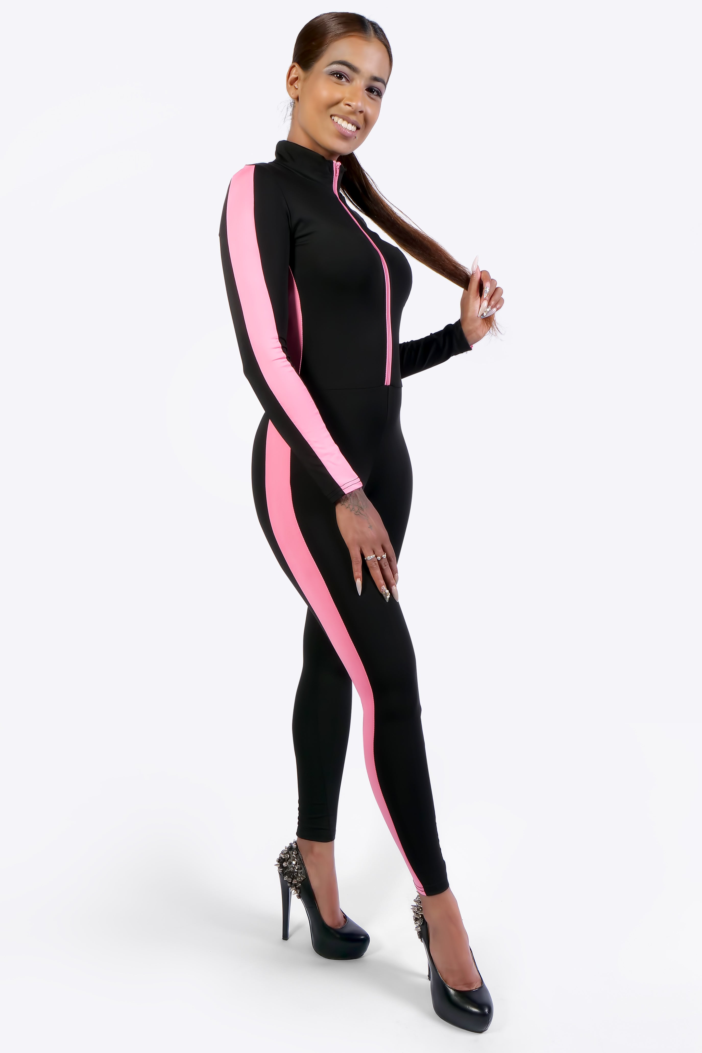 RISKY FELINE JUMPSUIT X - ROZE