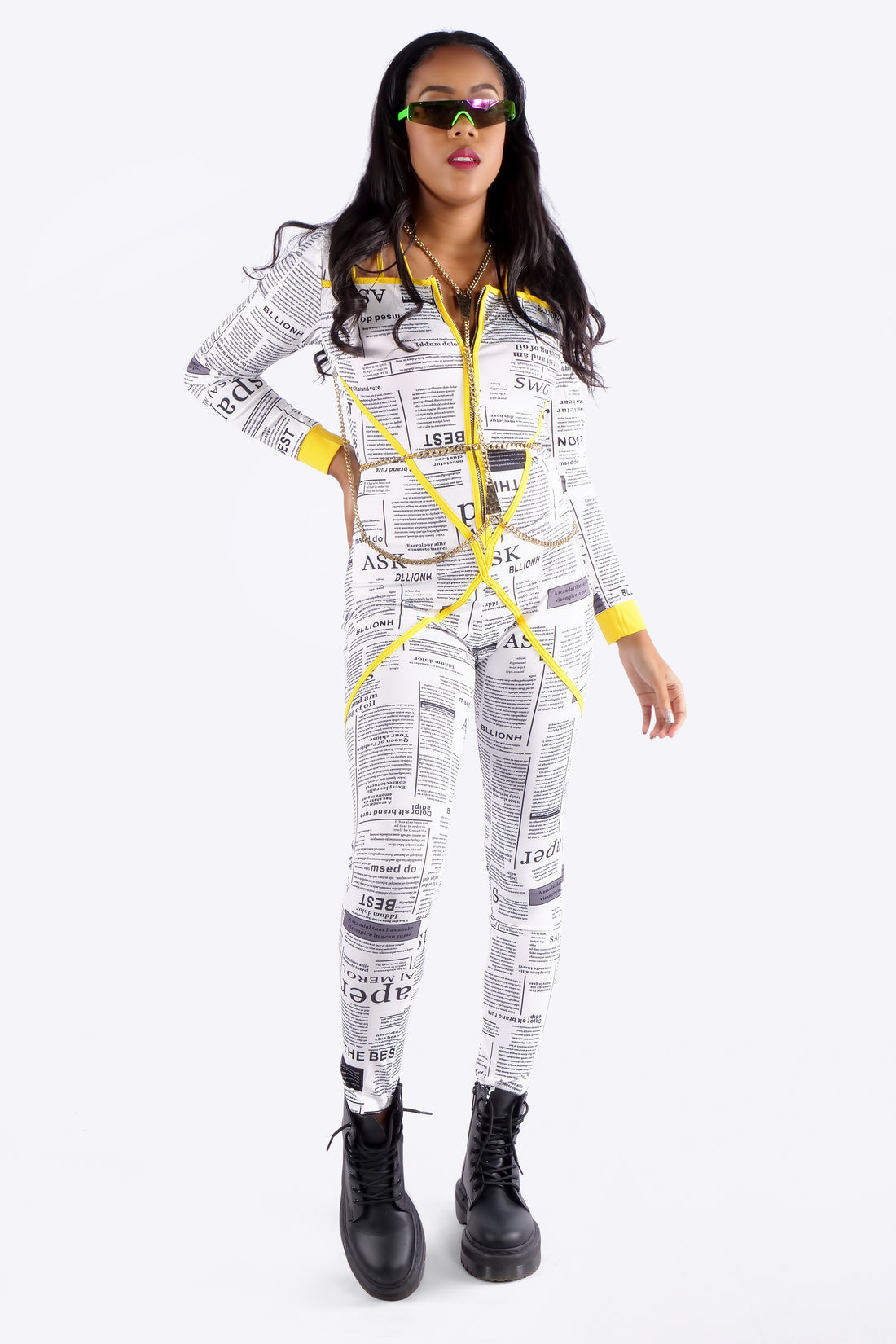 NEWSPAPER COMFY JUMPSUIT