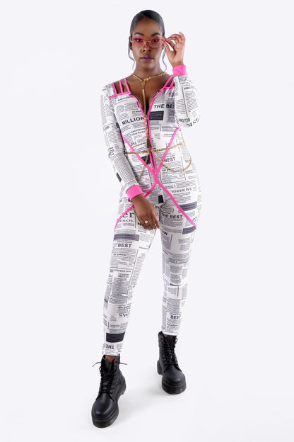 NEWSPAPER COMFY JUMPSUIT